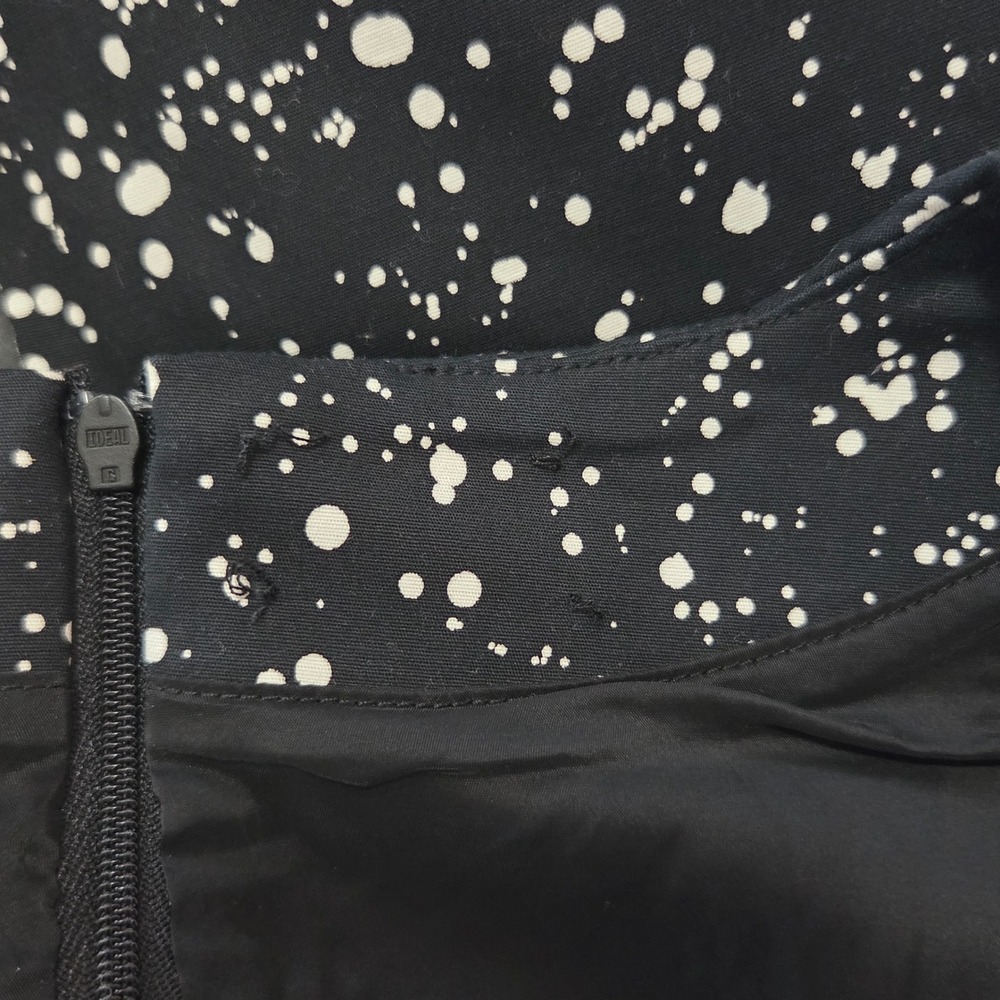 Kate Spade Black White Speckled Print Sheath Dress Back Zip Women Size‎ 10 - Picture 9 of 9